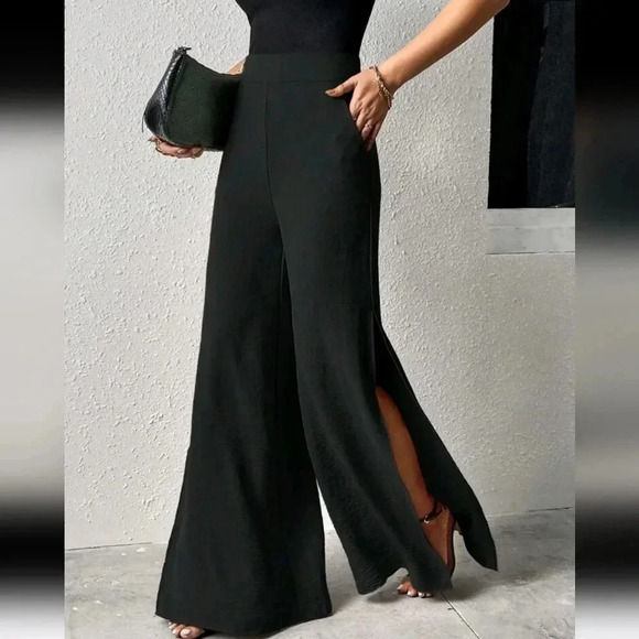 Split Thigh Wide Leg Pants - Picture 6 of 6